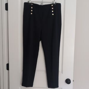 Ann Taylor Navy Pants with Gold Button Details NWT